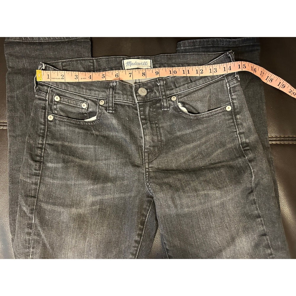 Madewell Slim Boy Jean. Black Distressed. Midrise, Straight Leg. Women's Size 27 - Picture 5 of 12